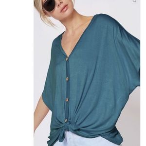LAST SIZE! NEW Button Down Jersey Cardigan Teal